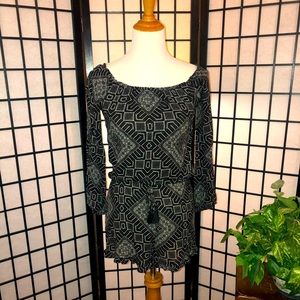 Charlotte Russe long sleeve shorts romper black XS